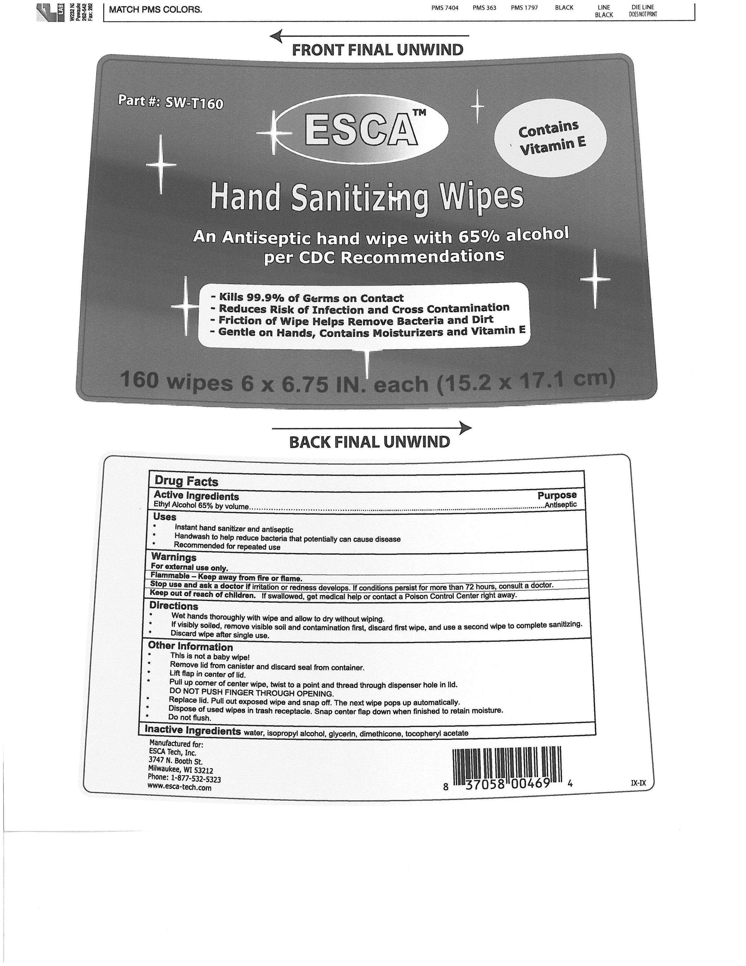 ESCA Hand Sanitizing Wipes